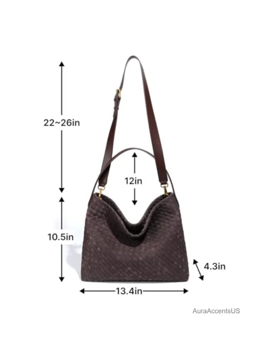 Suede Woven Tote Bag for Women, Roomy Hobo Shoulder Purse